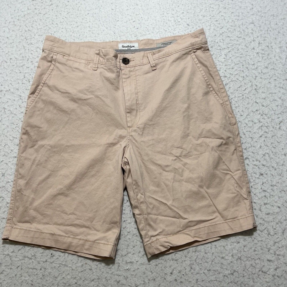Goodfellow & Co Men's 32 Linden Shorts 8" Inseam Light Pink Flat Front Chino